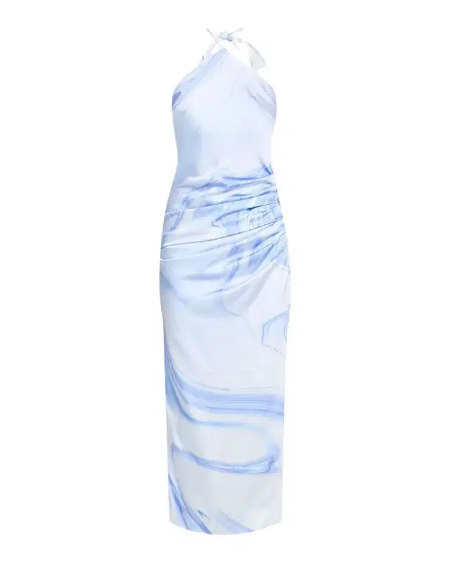 Hansel Oil Spill-Print Satin Halter Midi Dress