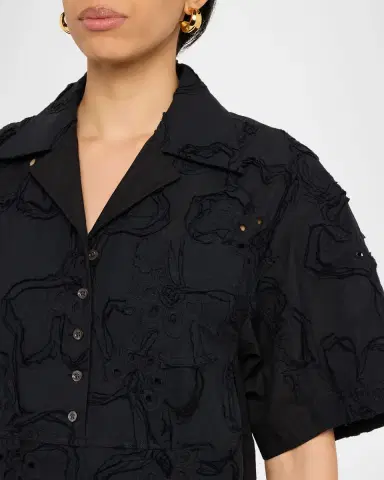 3.1 Phillip Lim Floral Embroidered Midi Shirtdress | Thumbnail 4