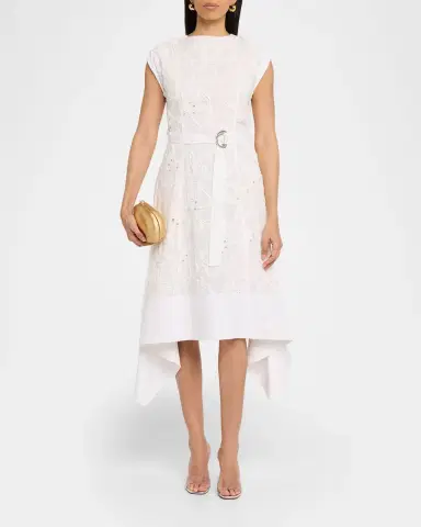 3.1 Phillip Lim 3D Floral Embroidered Midi Dress | Thumbnail 2