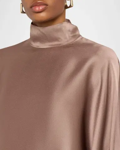 Lapointe Satin Long-Sleeve Caftan Crop Top | Thumbnail 5