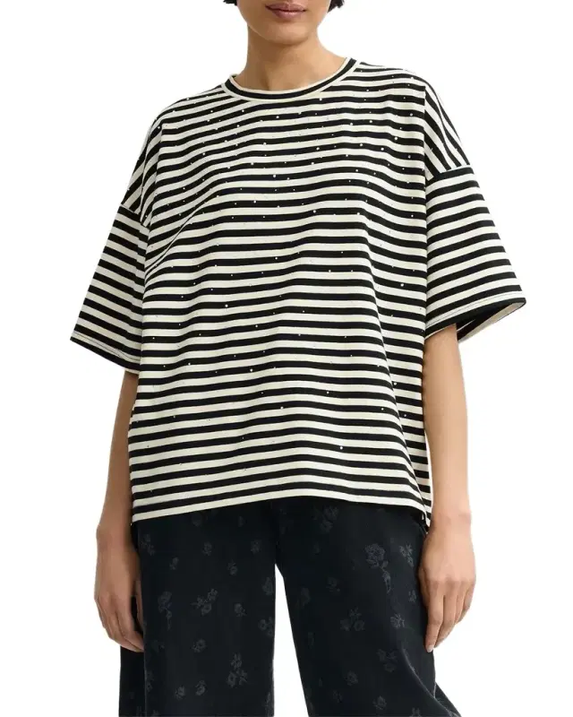 Joste Embellished Striped T-Shirt