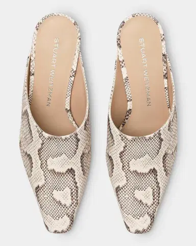 Stuart Weitzman 50mm Stassi Snake-Embossed Leather Mules | Thumbnail 2