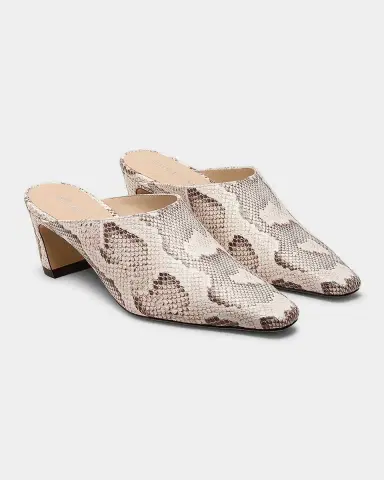Stuart Weitzman 50mm Stassi Snake-Embossed Leather Mules | Thumbnail 4