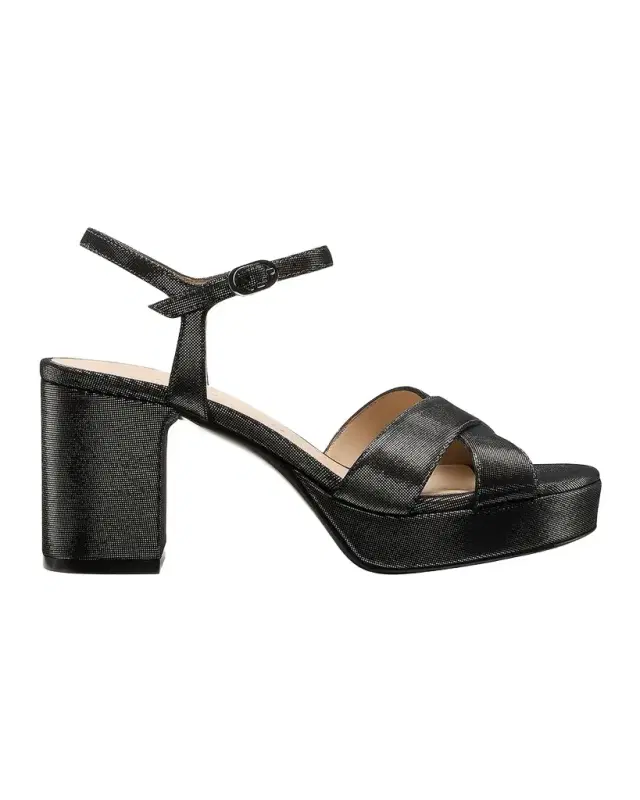 80mm Dayna Leather Noir Platform Sandals