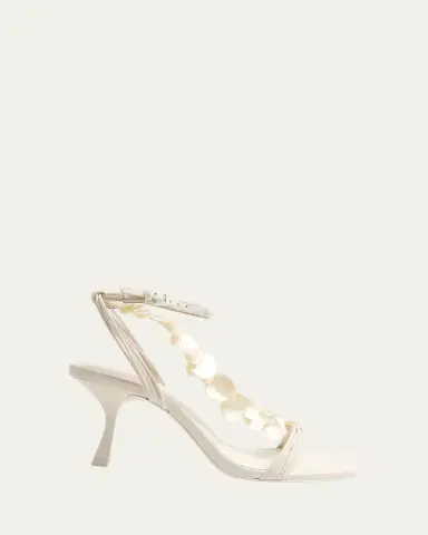 Simkhai Elin Shell Leather Ankle-Strap Sandals | Thumbnail 3 Simkhai Elin Shell Leather Ankle-Strap Sandals | Thumbnail 3