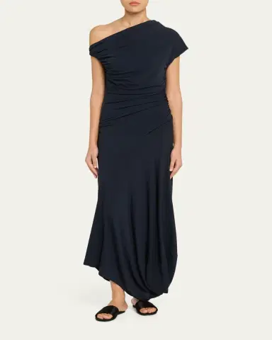 A.L.C. Halle Ruched Asymmetric Jersey Dress | Thumbnail 2 A.L.C. Halle Ruched Asymmetric Jersey Dress | Thumbnail 2