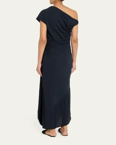 A.L.C. Halle Ruched Asymmetric Jersey Dress | Thumbnail 3 A.L.C. Halle Ruched Asymmetric Jersey Dress | Thumbnail 3