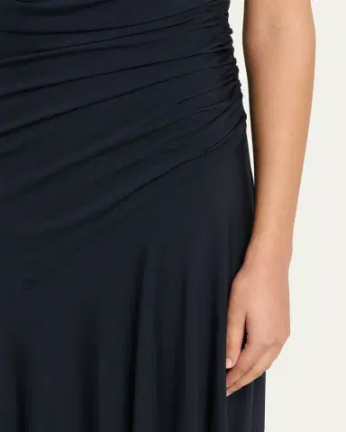 A.L.C. Halle Ruched Asymmetric Jersey Dress | Thumbnail 5 A.L.C. Halle Ruched Asymmetric Jersey Dress | Thumbnail 5