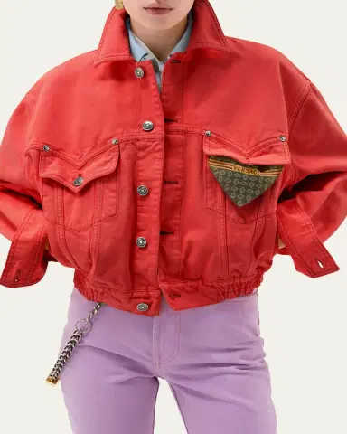 Versace Oversized Blouson Denim Jacket | Thumbnail 3