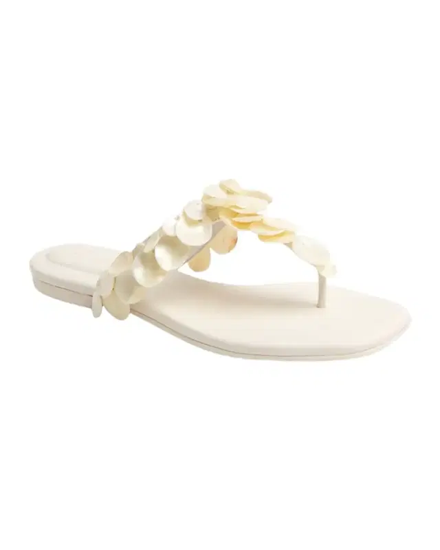 SIMKHAI Elin Shell Leather Thong Sandals
