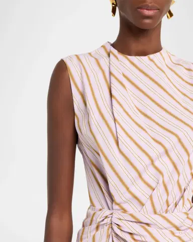 A.L.C. Dion Stripe Draped Mini Dress | Thumbnail 4