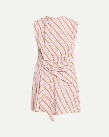 A.L.C. Dion Stripe Draped Mini Dress | Thumbnail 5