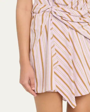 A.L.C. Dion Stripe Draped Mini Dress | Thumbnail 9