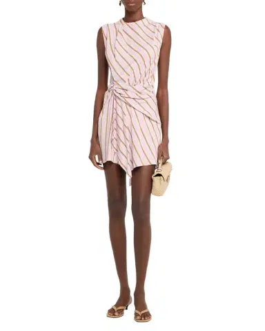 A.L.C. Dion Stripe Draped Mini Dress | Thumbnail 1