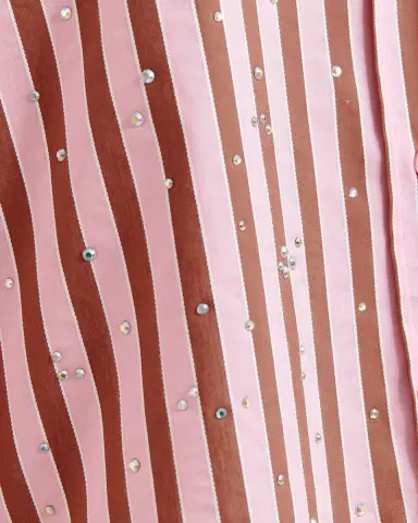 Essentiel Antwerp Jelief Rhinestone Striped Button-Front Shirt | Thumbnail 4 Essentiel Antwerp Jelief Rhinestone Striped Button-Front Shirt | Thumbnail 4