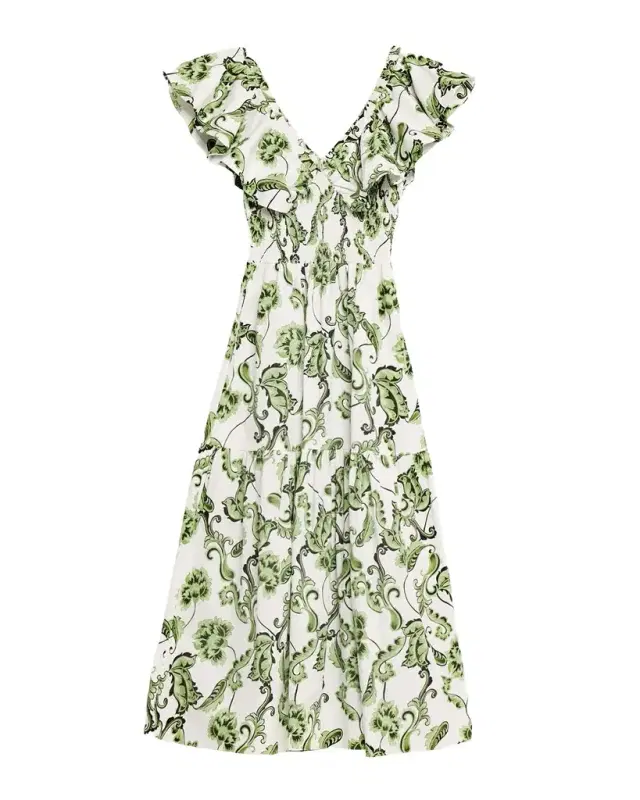 Leona Ruffle Midi Dress