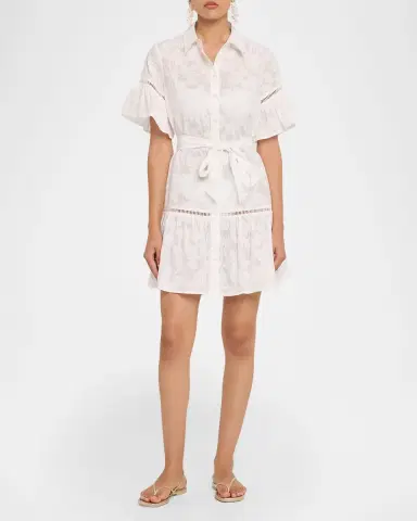 Shoshanna Floral Ruffle Mini Shirtdress | Thumbnail 2 Shoshanna Floral Ruffle Mini Shirtdress | Thumbnail 2