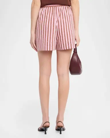 Essentiel Antwerp Jeeuw Embellished Striped Shorts | Thumbnail 3 Essentiel Antwerp Jeeuw Embellished Striped Shorts | Thumbnail 3