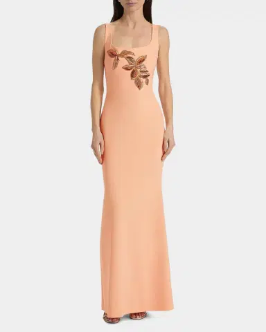 Chiara Boni La Petite Robe Lijia Beaded Applique Trumpet Gown | Thumbnail 4 Chiara Boni La Petite Robe Lijia Beaded Applique Trumpet Gown | Thumbnail 4