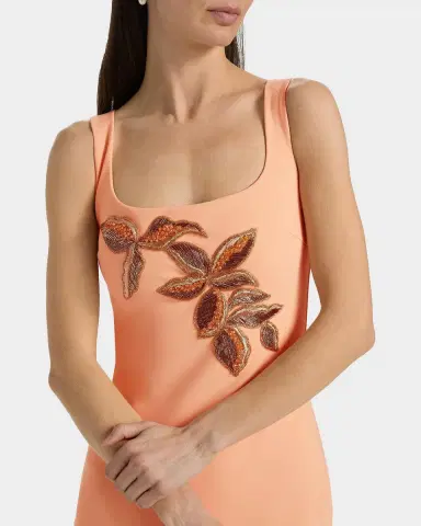 Chiara Boni La Petite Robe Lijia Beaded Applique Trumpet Gown | Thumbnail 5 Chiara Boni La Petite Robe Lijia Beaded Applique Trumpet Gown | Thumbnail 5