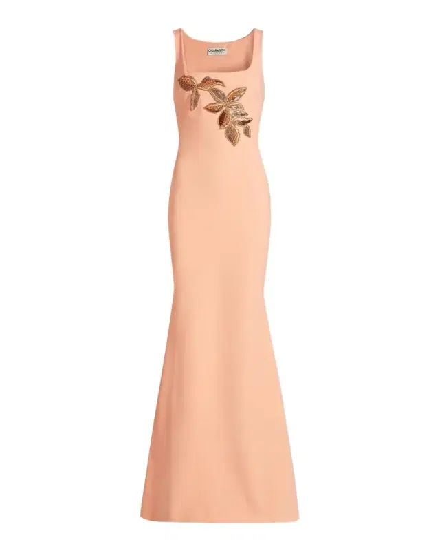Chiara Boni La Petite Robe Lijia Beaded Applique Trumpet Gown