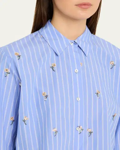 L'Agence Cosette Sequined Button-Front Crop Shirt | Thumbnail 5 L'Agence Cosette Sequined Button-Front Crop Shirt | Thumbnail 5