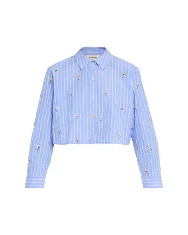 L'Agence Cosette Sequined Button-Front Crop Shirt | Thumbnail 1 L'Agence Cosette Sequined Button-Front Crop Shirt | Thumbnail 1