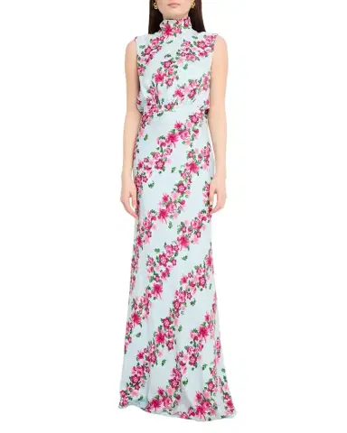 Saloni Fleur Printed High-Neck Dress | Thumbnail 1 Saloni Fleur Printed High-Neck Dress | Thumbnail 1