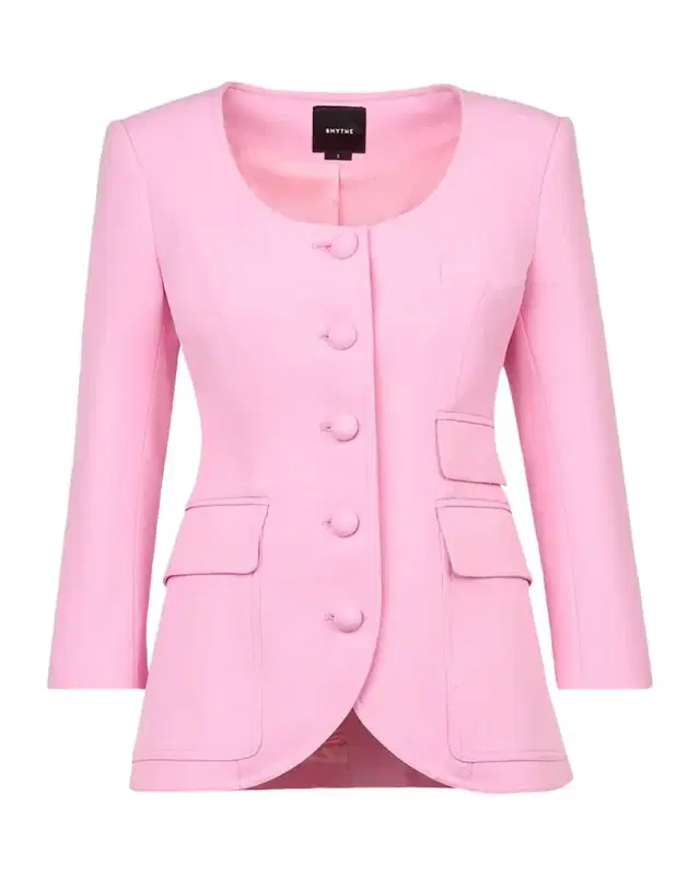 Single-Breasted Portrait Neck Blazer