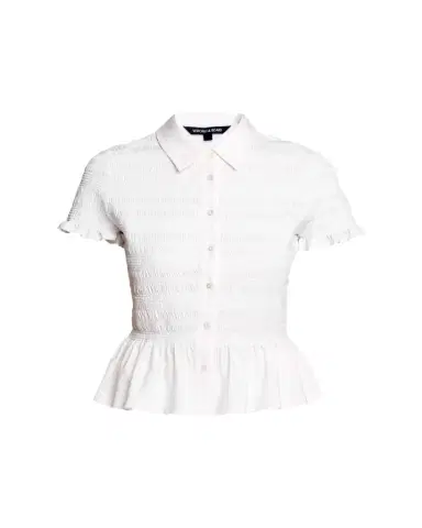 Veronica Beard Ellisandra Smocked Short-Sleeve Top | Thumbnail 1