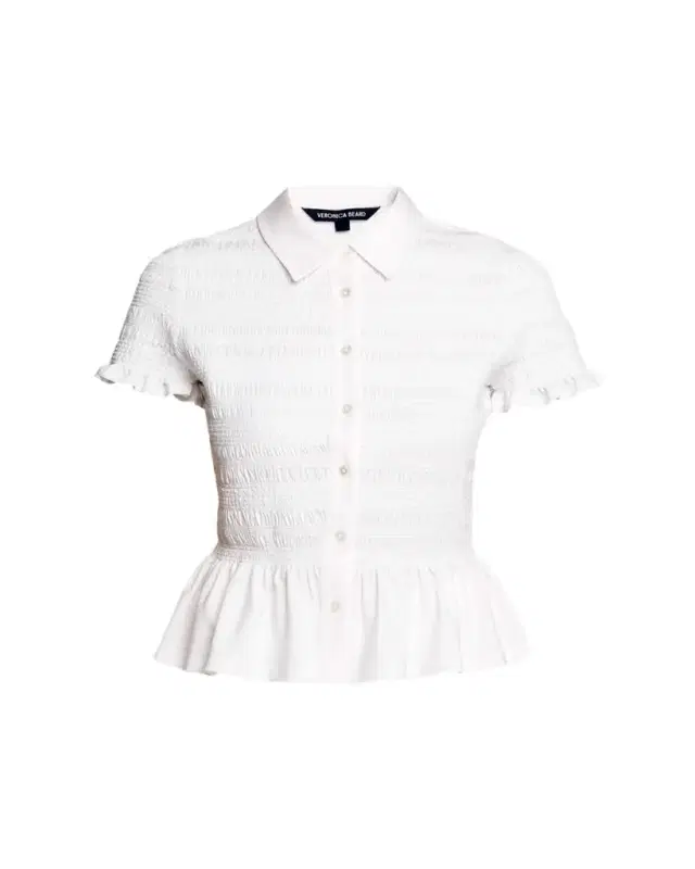 Ellisandra Smocked Short-Sleeve Top