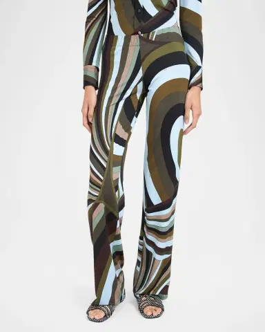Pucci Iride Jersey Straight-Leg Pull-On Pants | Thumbnail 3