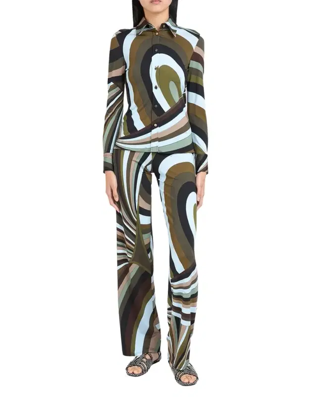 Iride Jersey Straight-Leg Pull-On Pants