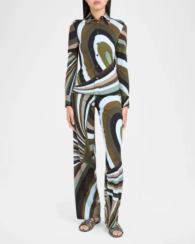 PUCCI Iride Jersey Button-Down Shirt | Thumbnail 2