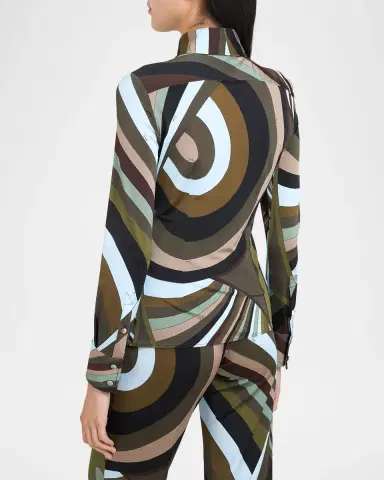 PUCCI Iride Jersey Button-Down Shirt | Thumbnail 3