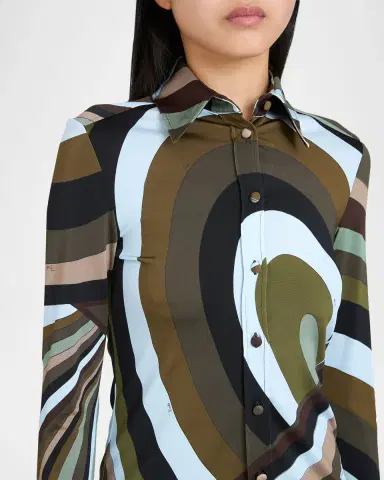PUCCI Iride Jersey Button-Down Shirt | Thumbnail 5