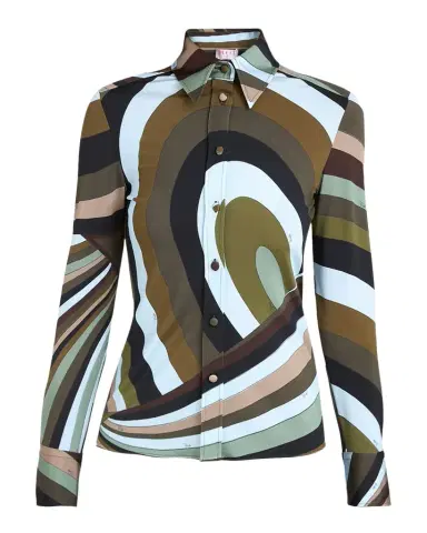 PUCCI Iride Jersey Button-Down Shirt | Thumbnail 1