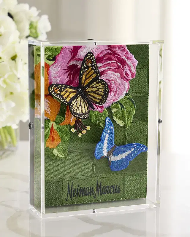 Stephen Wilson Studio "Floral Corner" Petite Embroidered Art
