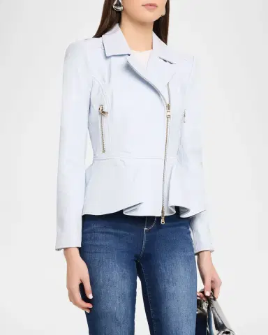 L'Agence Lyric Peplum Leather Biker Jacket | Thumbnail 3 L'Agence Lyric Peplum Leather Biker Jacket | Thumbnail 3