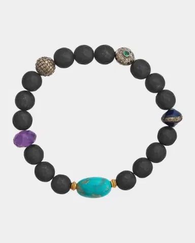 ILEANA MAKRI Globetrotter Sterling Silver & Mixed-Media Beaded Stretch Bracelet | Thumbnail 2 ILEANA MAKRI Globetrotter Sterling Silver & Mixed-Media Beaded Stretch Bracelet | Thumbnail 2