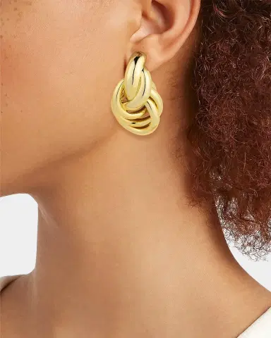Shashi Genevieve 14K-Gold-Plated Knot Stud Earrings | Thumbnail 2