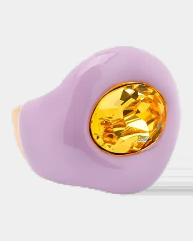 Oscar de la Renta 14K-Gold-Plated, Enamel & Glass Crystal Ring | Thumbnail 2