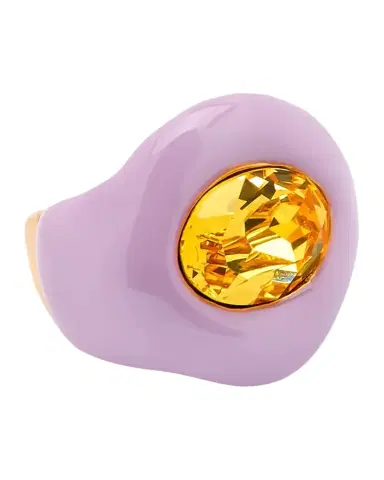Oscar de la Renta 14K-Gold-Plated, Enamel & Glass Crystal Ring | Thumbnail 1