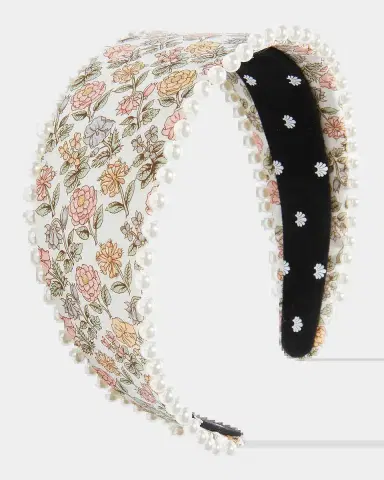 Lele Sadoughi Brigitte Liberty Imitation Pearl-Trim Headband | Thumbnail 2