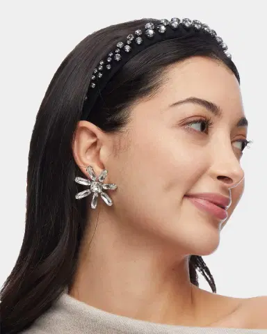 Lele Sadoughi Gigi Crystal-Embellished Velvet Headband | Thumbnail 2 Lele Sadoughi Gigi Crystal-Embellished Velvet Headband | Thumbnail 2