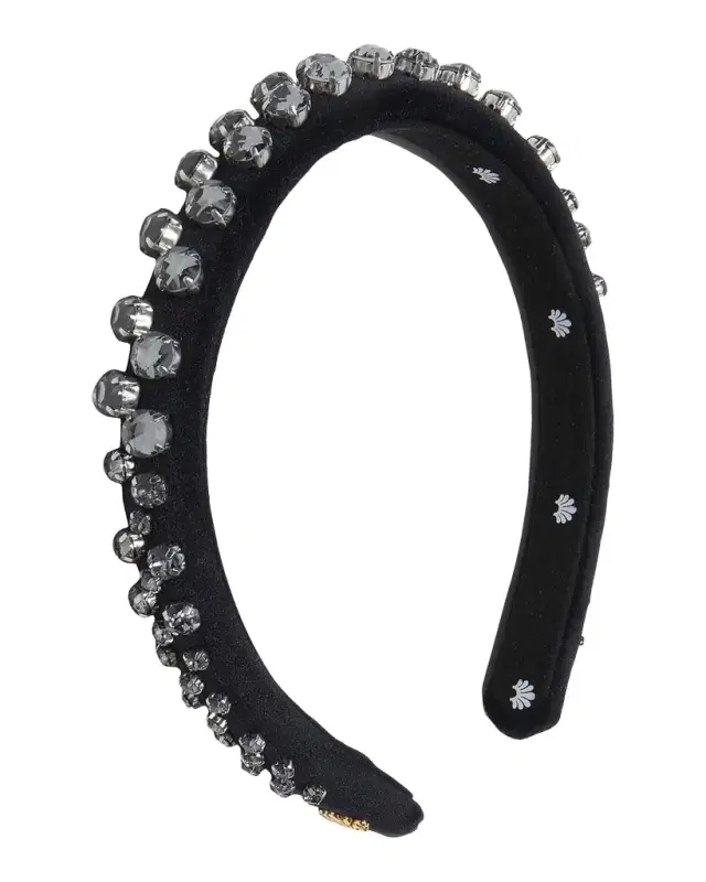 Lele Sadoughi Gigi Crystal-Embellished Velvet Headband