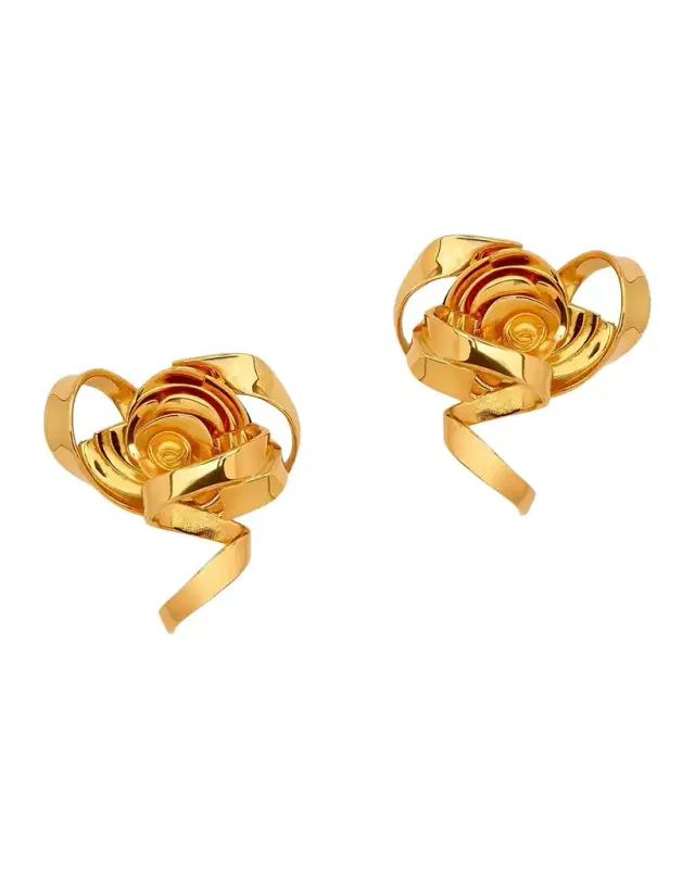 24K-Gold-Plated Rose Stud Earrings