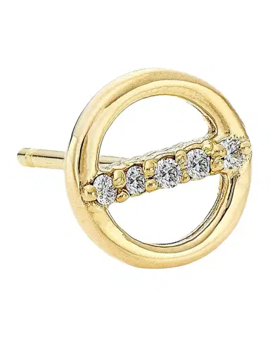 Zoë Chicco 14K Yellow Gold Pave Circle Earring, Single | Thumbnail 1