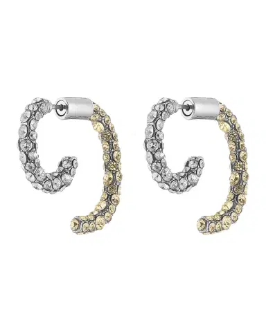 DEMARSON Luna Rhodium-Plated & Glass Crystal Stud Earrings | Thumbnail 2