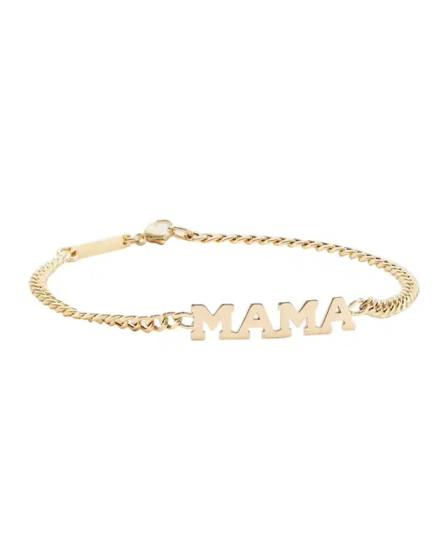 14K Yellow Gold Mama Small Chain Bracelet